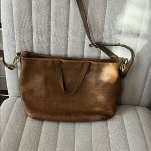 MADEWELL Elegant Brown Leather Shoulder Bag